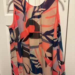 Vibrant Sleeveless Abstract Print Top